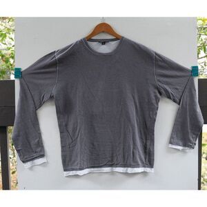 James Perse Gray Long Sleeve Tee with Raglan Sleeves